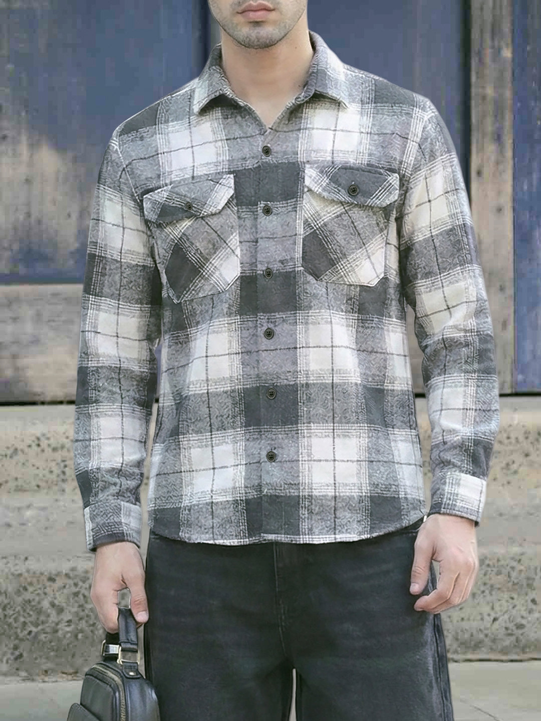 Daytona Dark Grey Check Full Sleeve Shirt