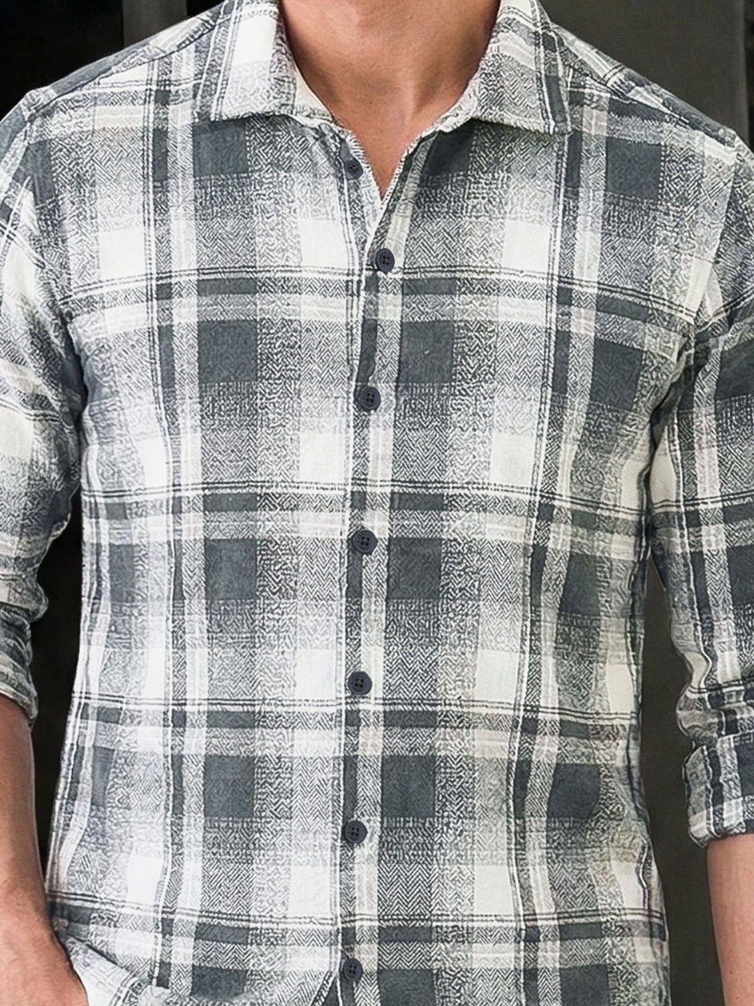 Bloom State Gray Check Full Sleeve Shirt