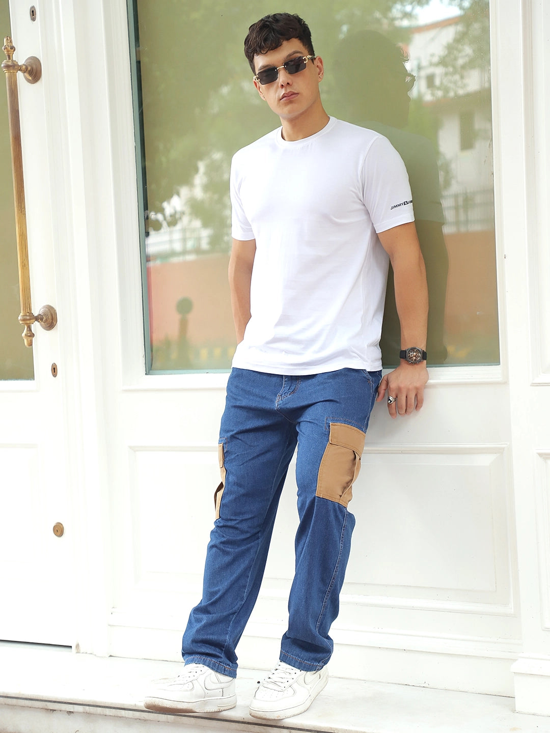 Mezzanotte Blue Baggy Fit Denim Cargo