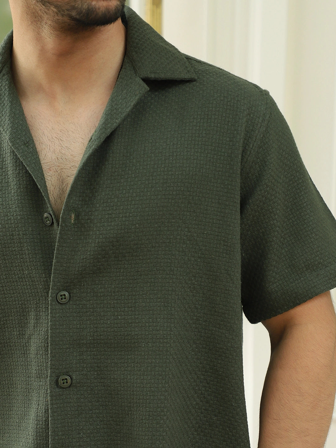 Minimalist Textured Dark Green Co-Ord Set