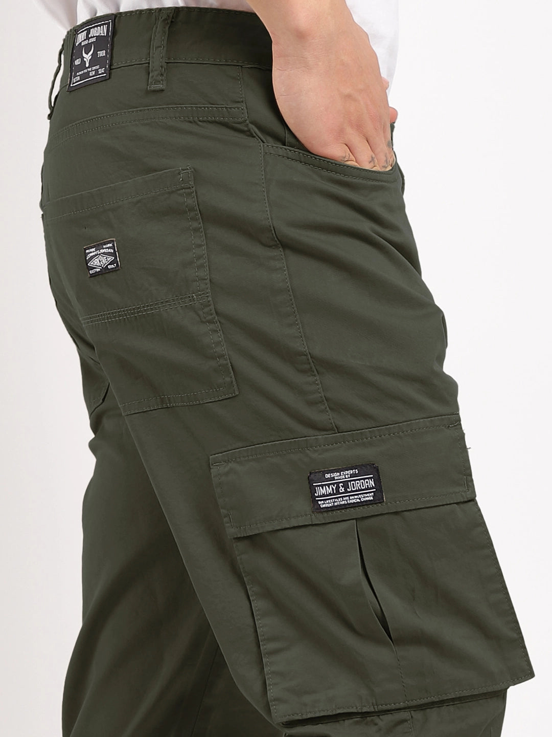 Barons Dark Olive Green Cotton Cargo