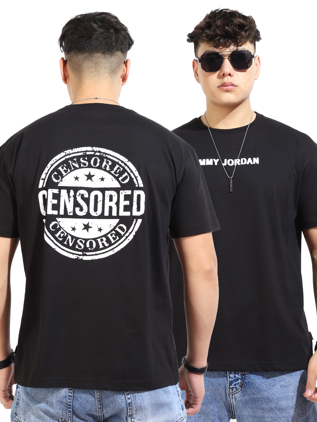 Censored Oversized Black T-Shirt