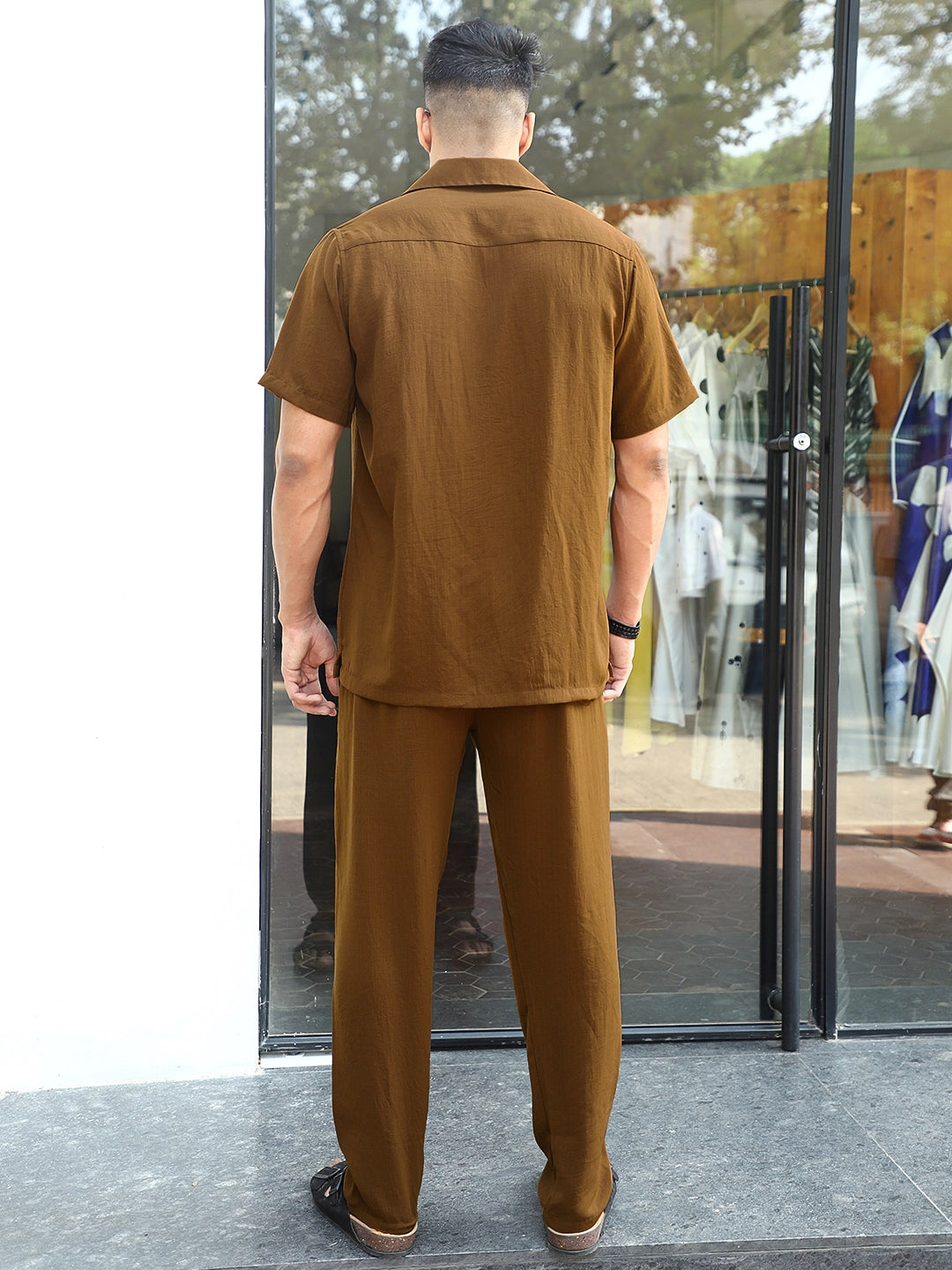Linen Atlantica Copper Brown Co-Ord Set