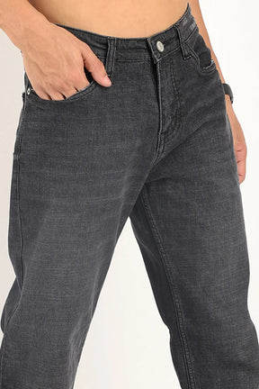 Charcoal Denim Fabric Straight Fit Jeans