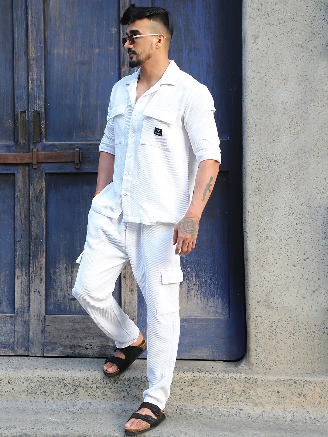 Vanta White Cotrise Co Ord Set