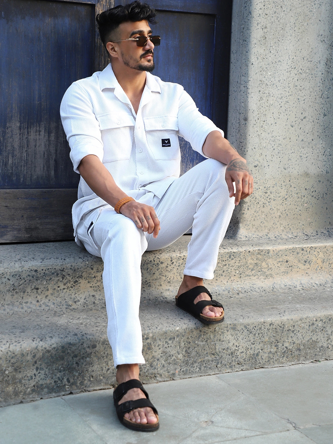 Vanta White Cotrise Co Ord Set