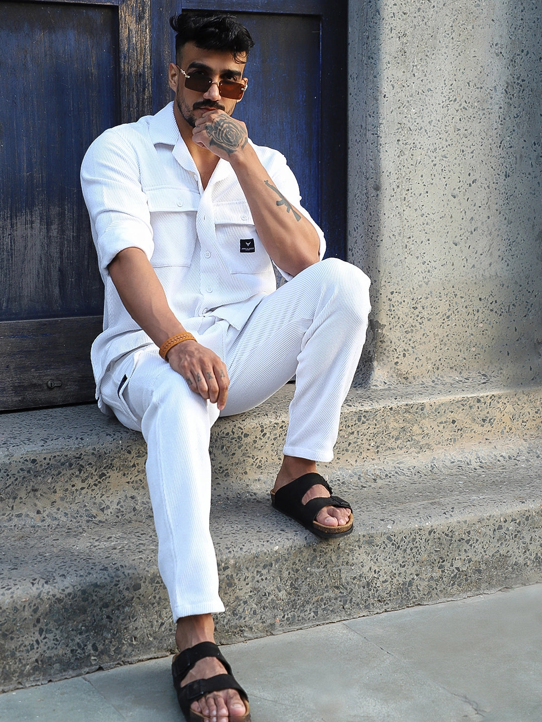 Vanta White Cotrise Co Ord Set