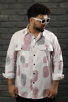 Elegant Peach COD Fabric Print Shirt