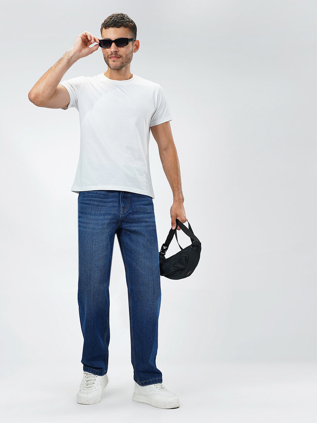 Huxley Denim Blue Baggy Fit Jeans