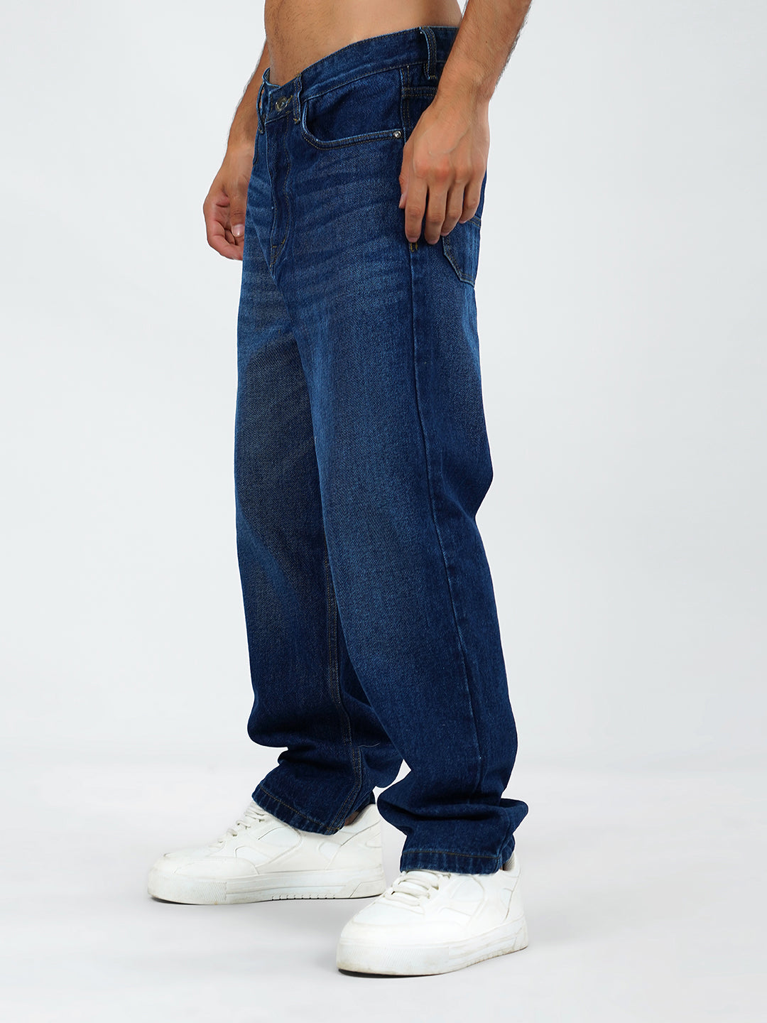 Huxley Denim Blue Baggy Fit Jeans