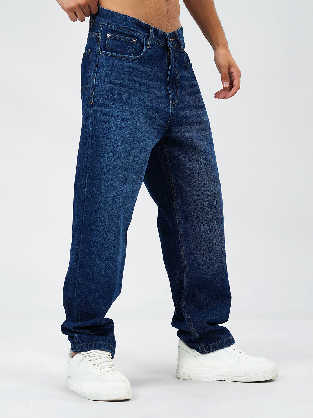 Huxley Denim Blue Baggy Fit Jeans