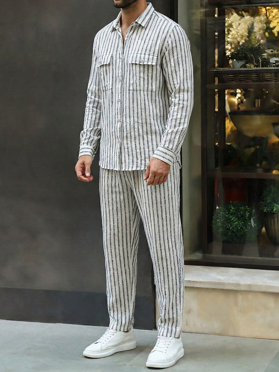 Rolls Rhythm White Stripe Co-Ord Set
