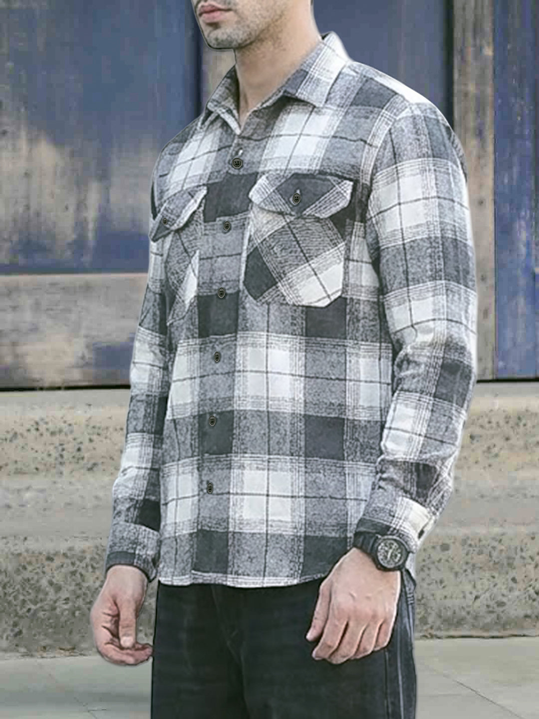 Daytona Dark Grey Check Full Sleeve Shirt