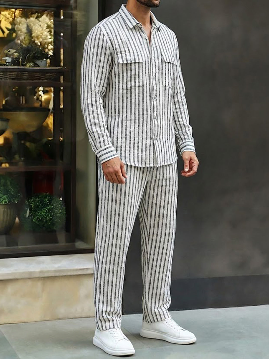 Rolls Rhythm White Stripe Co-Ord Set