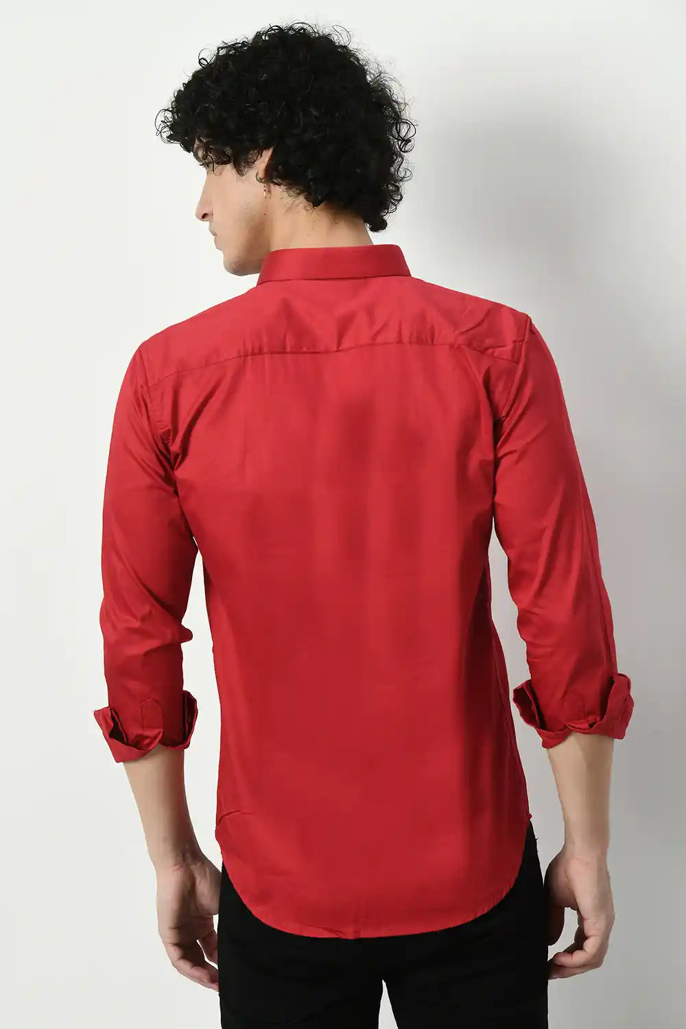 Red Satin Luxury Slim Fit Shirt