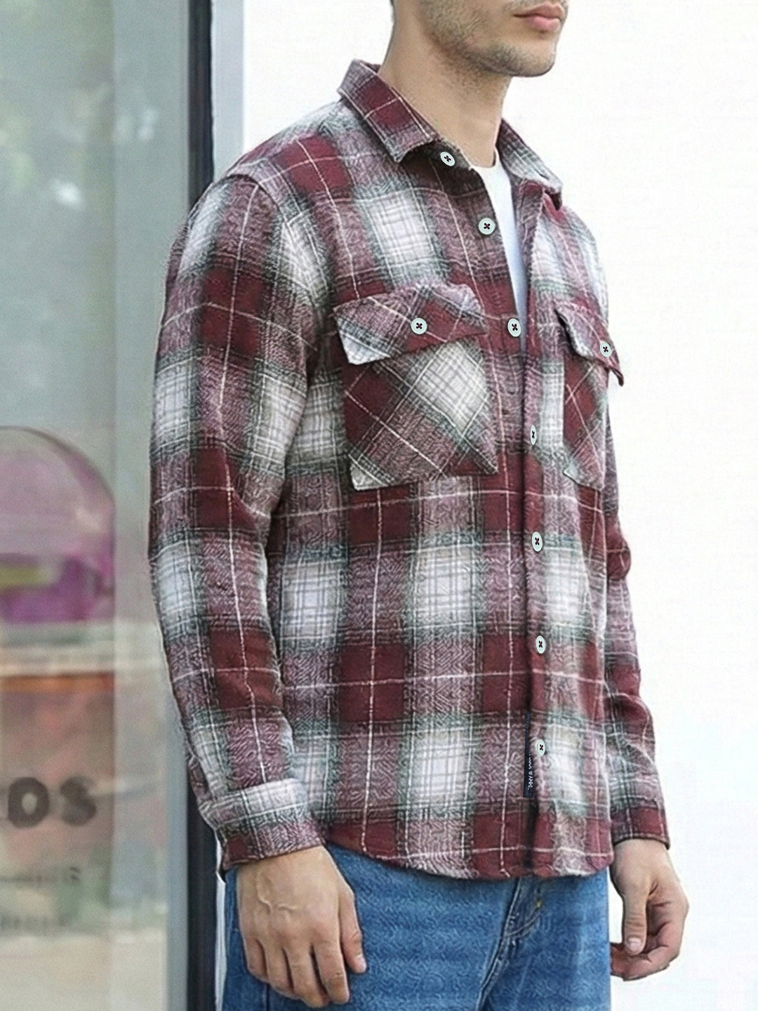 Fabric Theory Maroon Check Full Sleeve Shirt