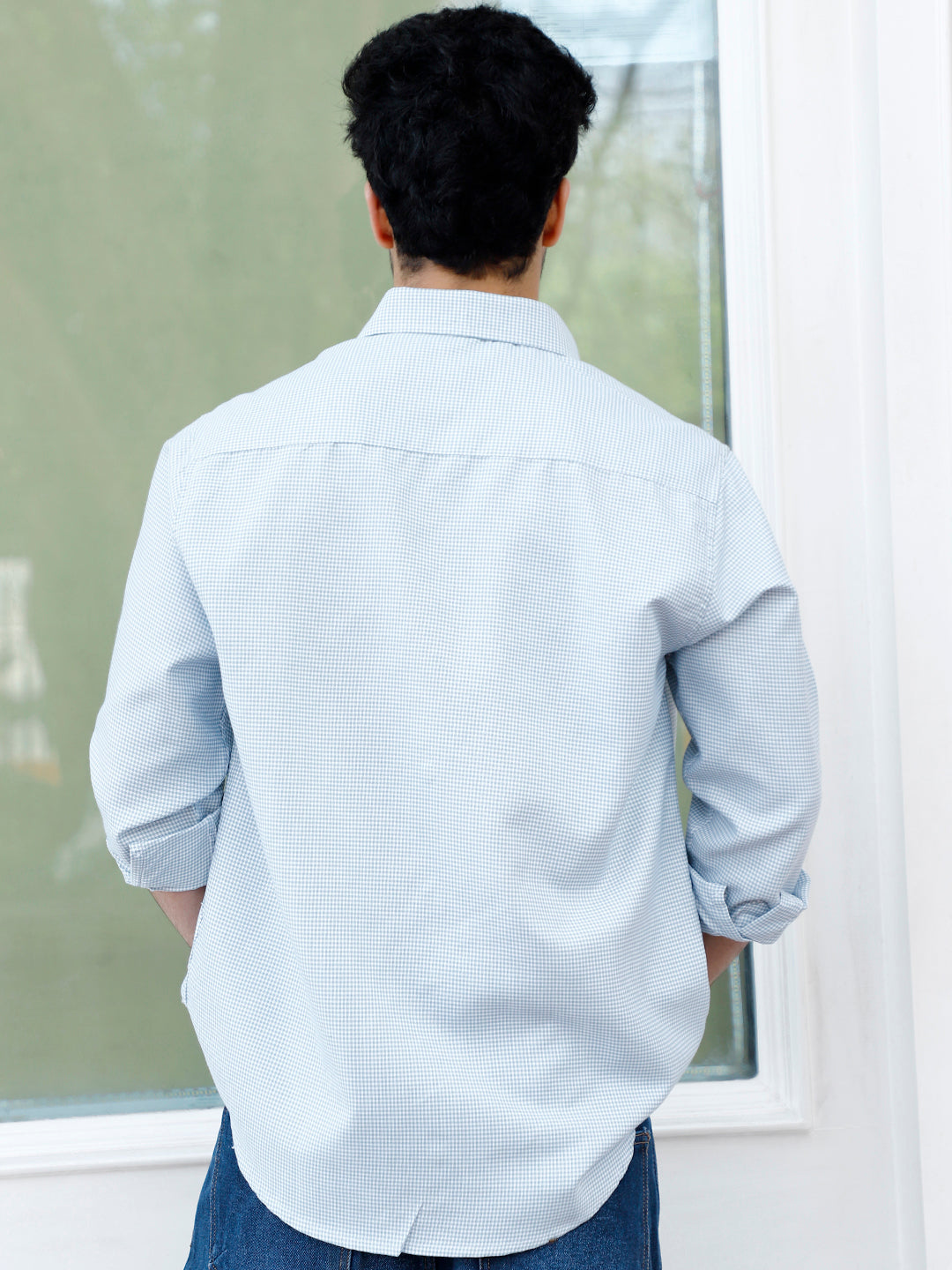 Desert Bloom Dark Sea Green Check full Sleeve shirt