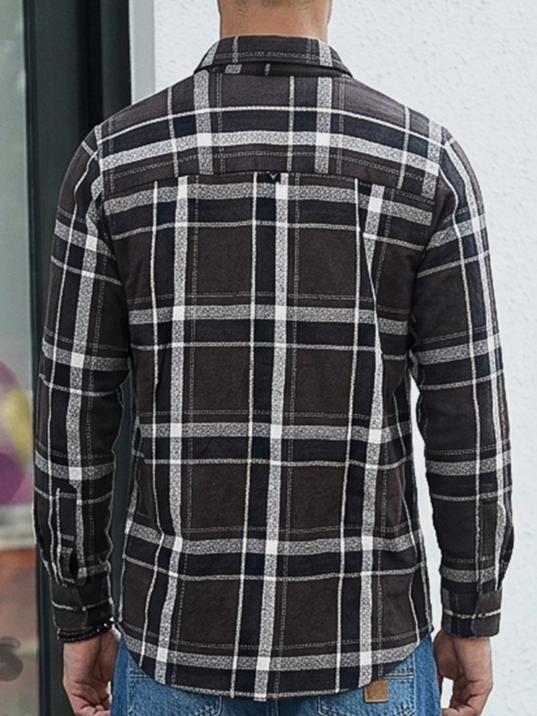 Bloom State Dark Brown Check Full Sleeve Shirt