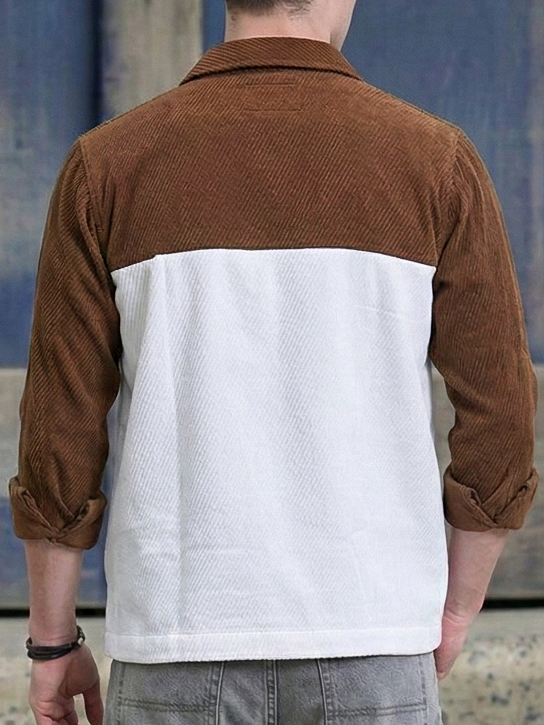 Halo Fade Beige Ribbed Shacket