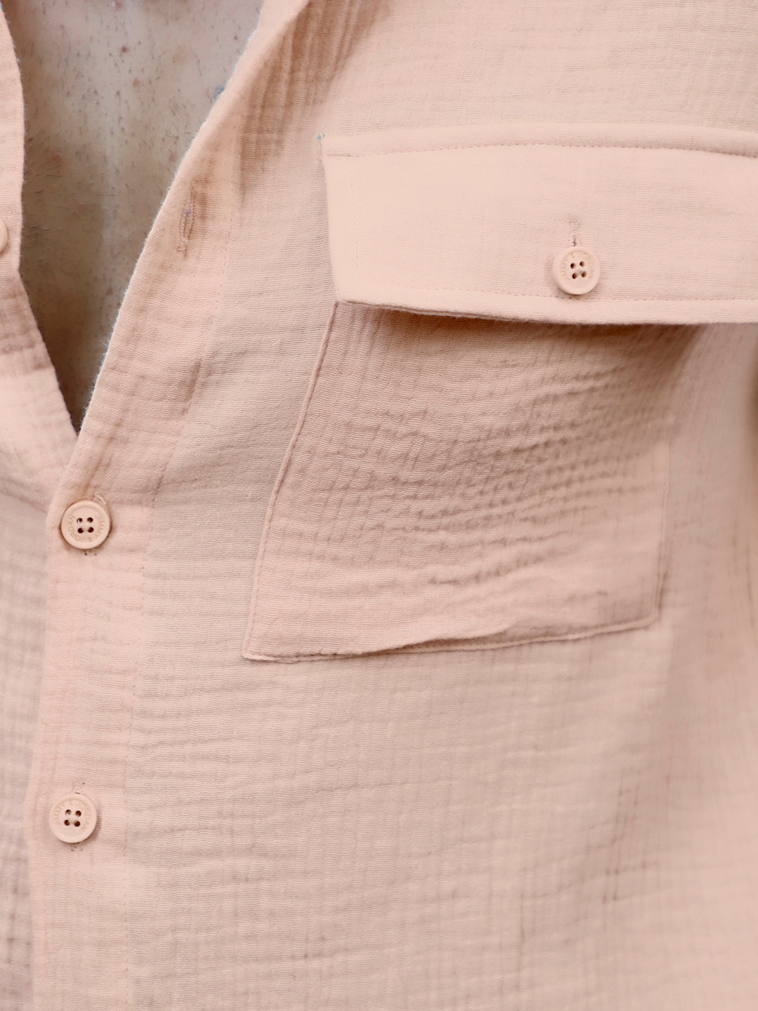 Vero Vibe Lucas Double Clothe Cream Shirt