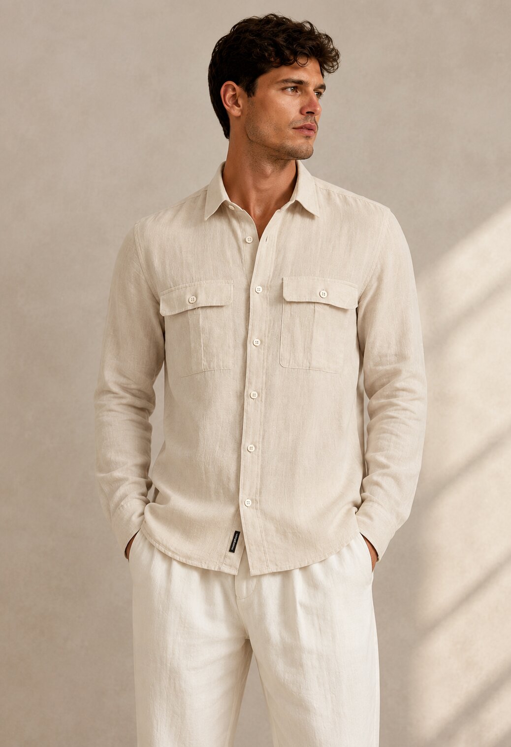 Vero Vibe Lucas Double Clothe Cream Shirt