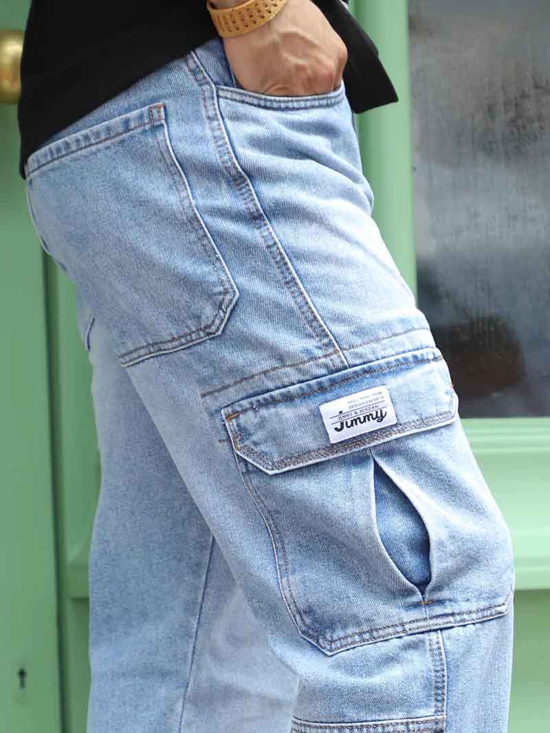 Zoom Light Blue Denim Cargo