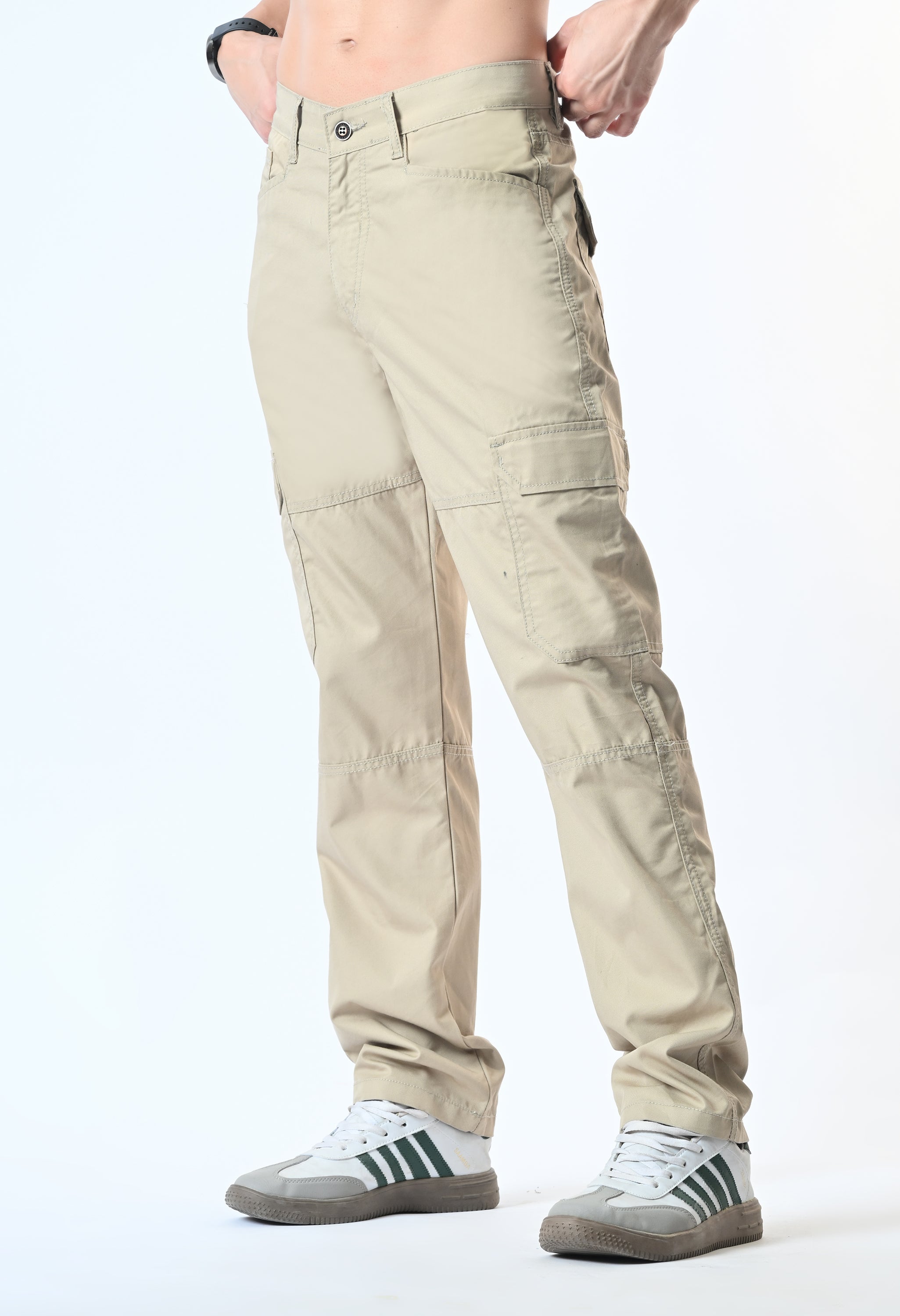 Harlow Hues Beige Cotton Cargo