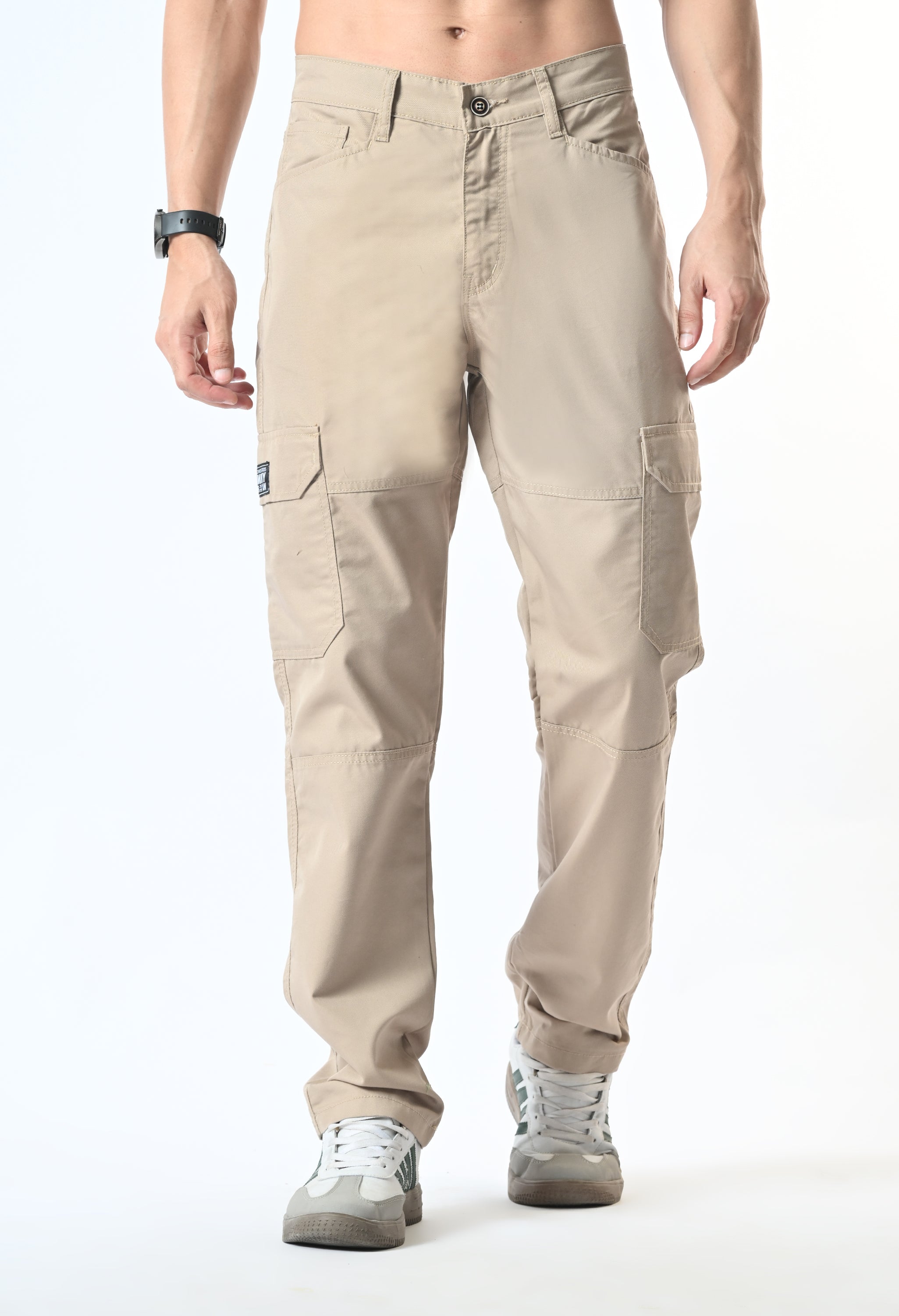 Harlow Hues Tan Cotton Cargo