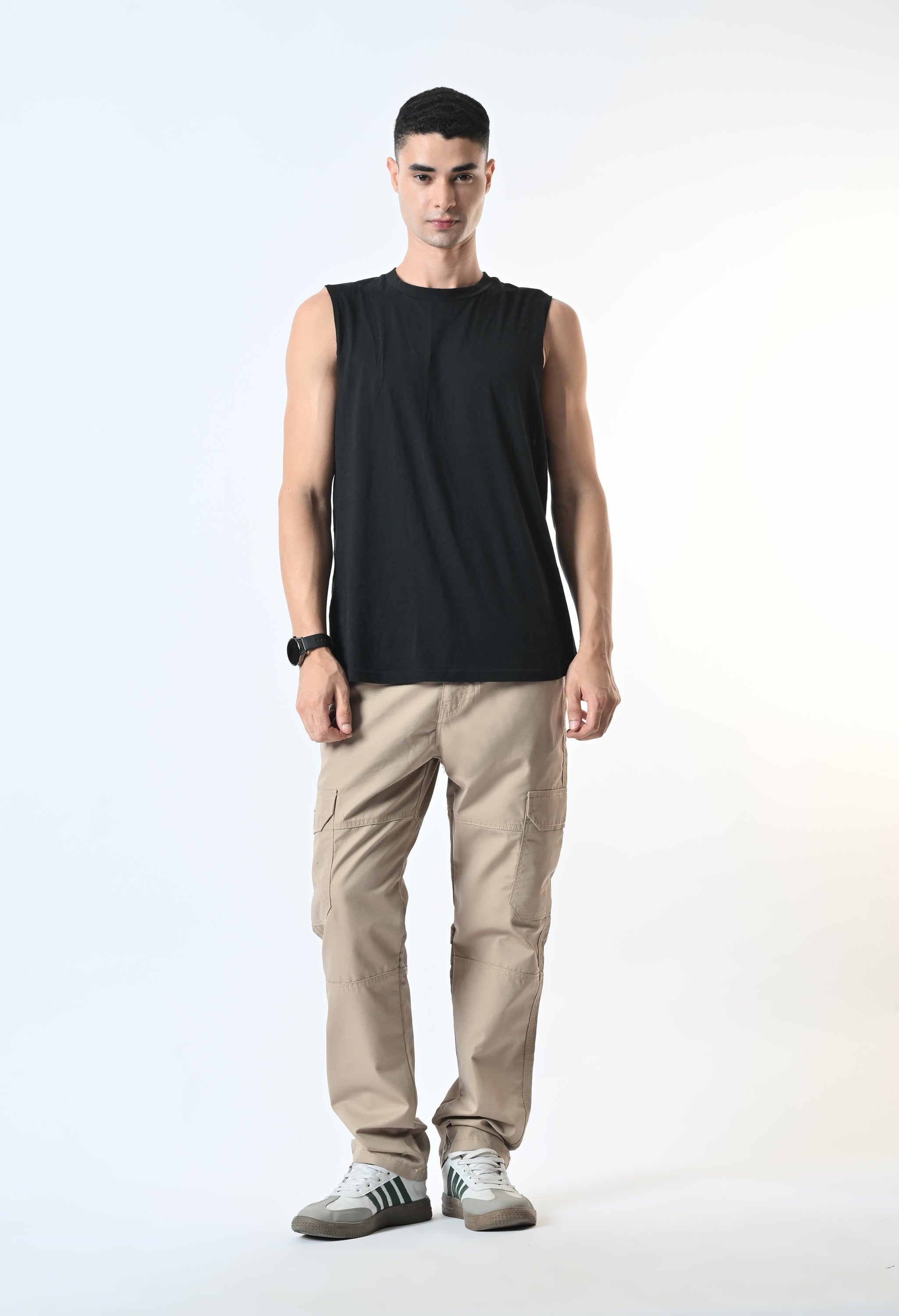 Harlow Hues Tan Cotton Cargo