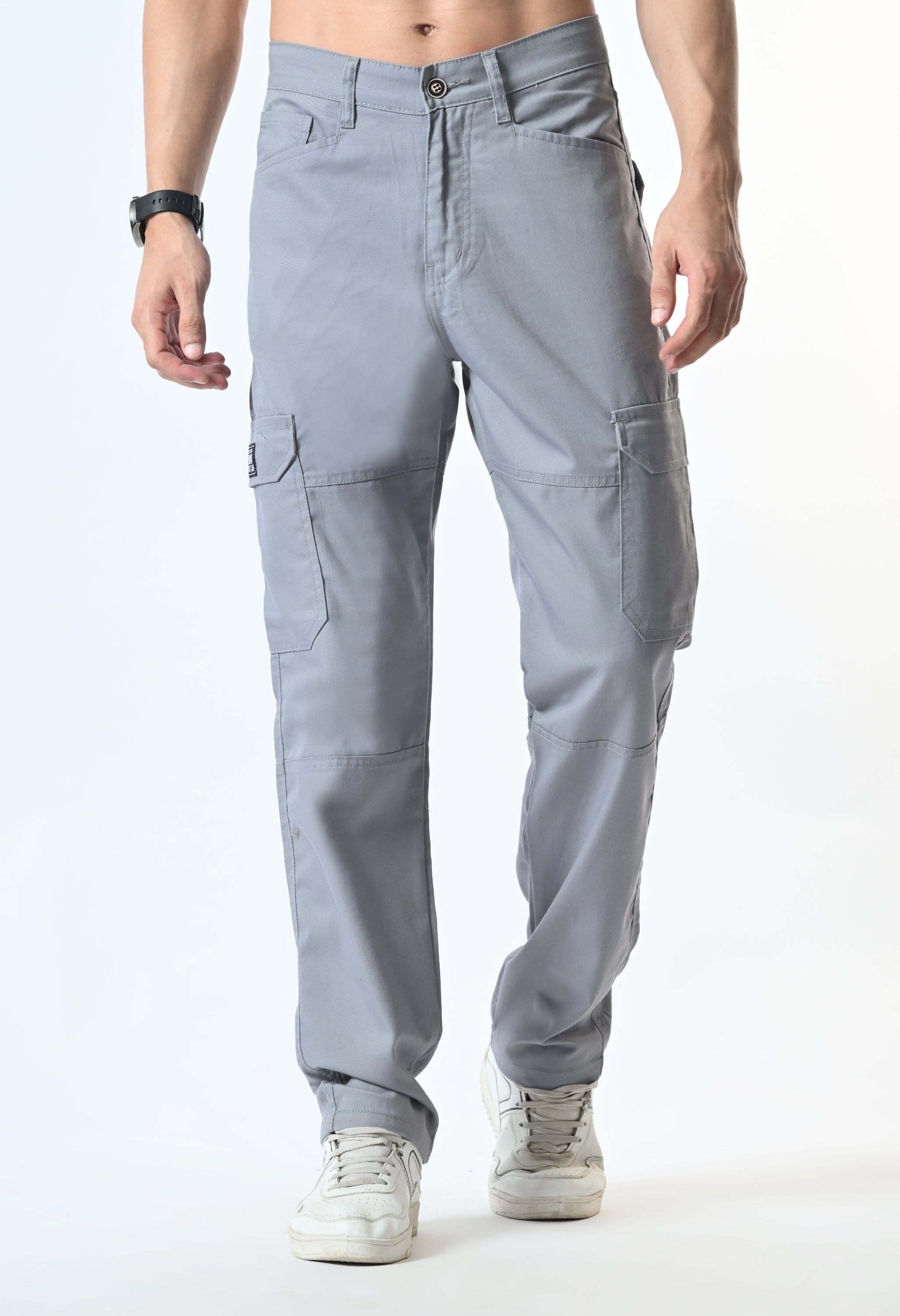 Harlow Hues Ash Grey Cotton Cargo