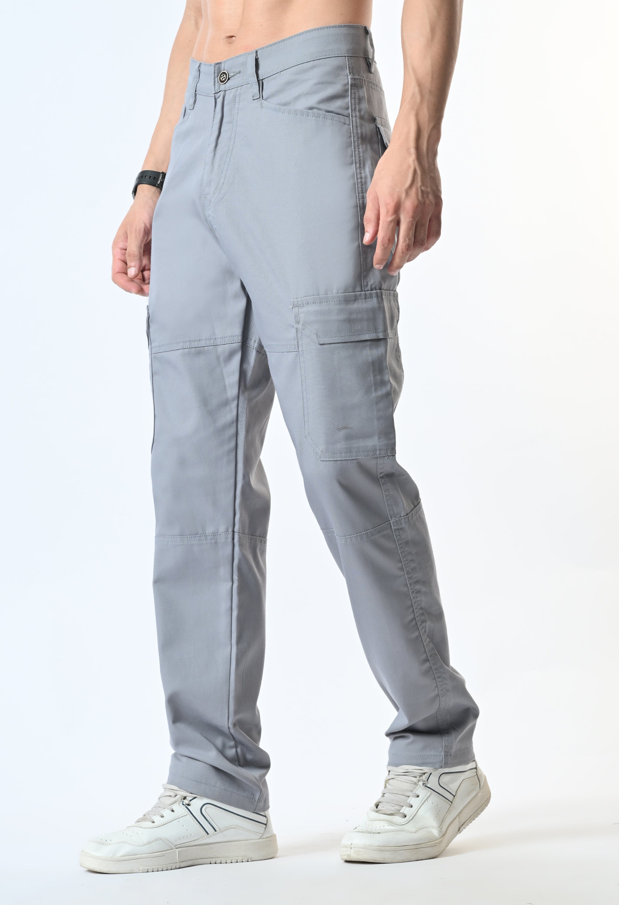 Harlow Hues Ash Grey Cotton Cargo