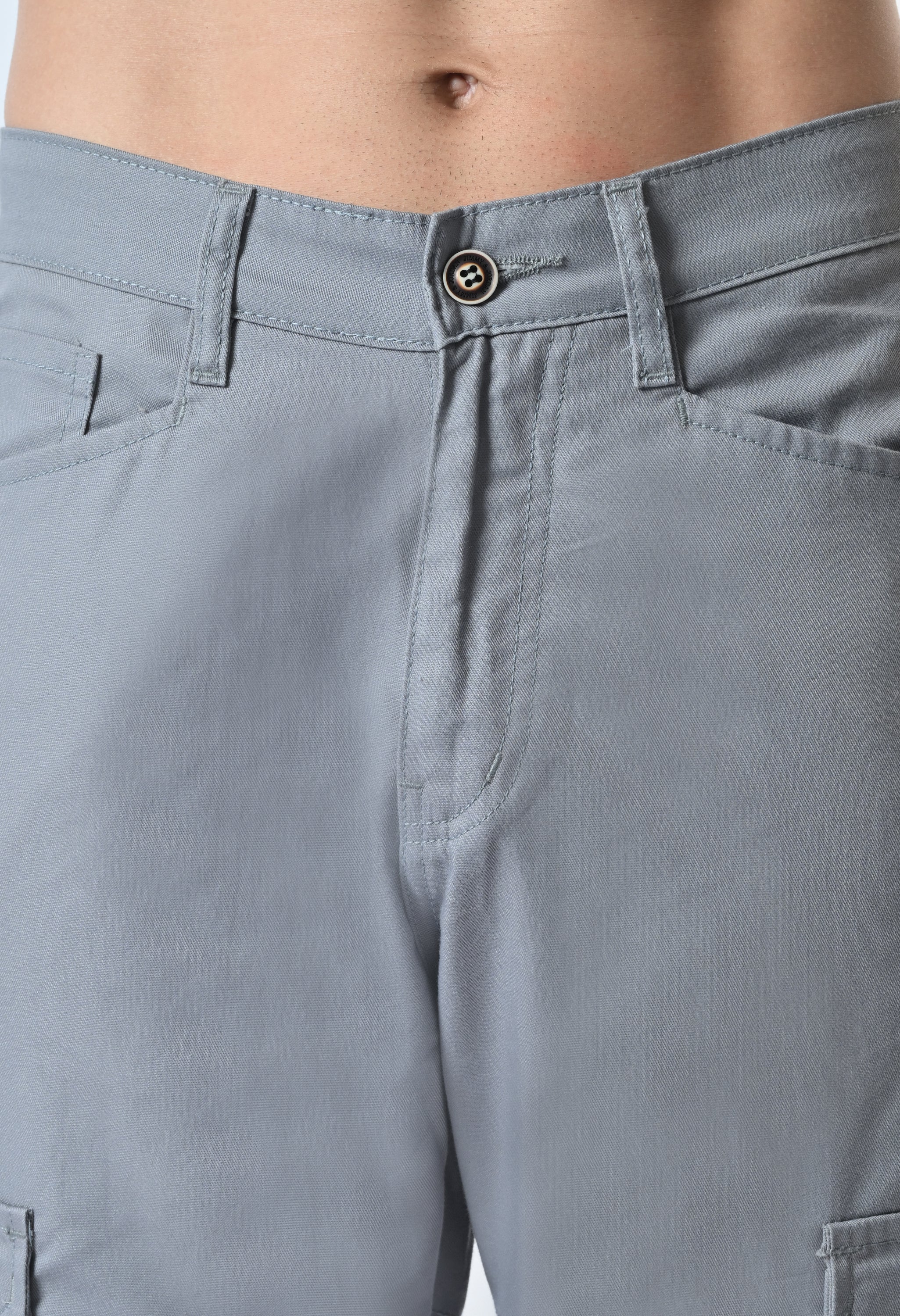Harlow Hues Ash Grey Cotton Cargo