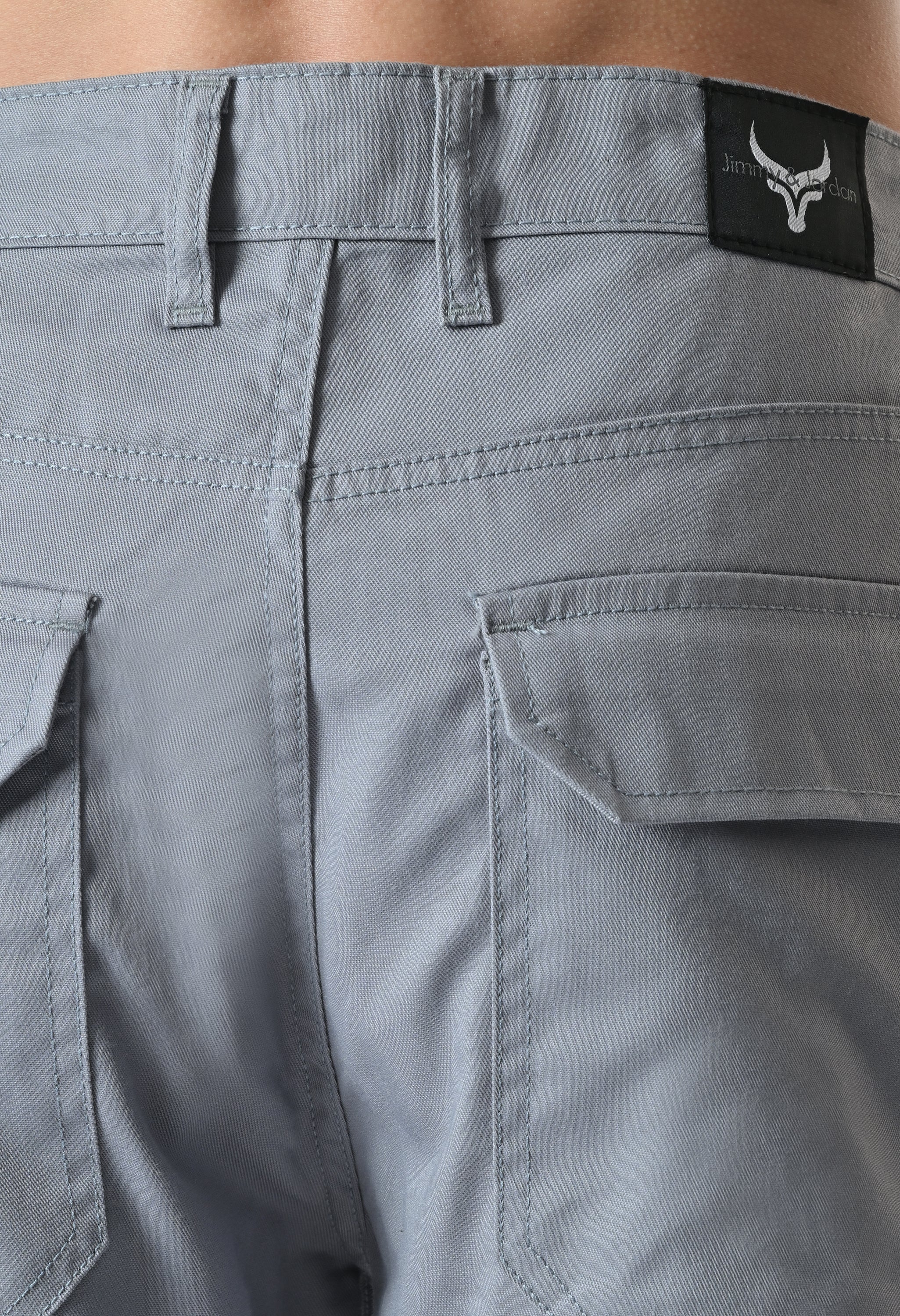 Harlow Hues Ash Grey Cotton Cargo