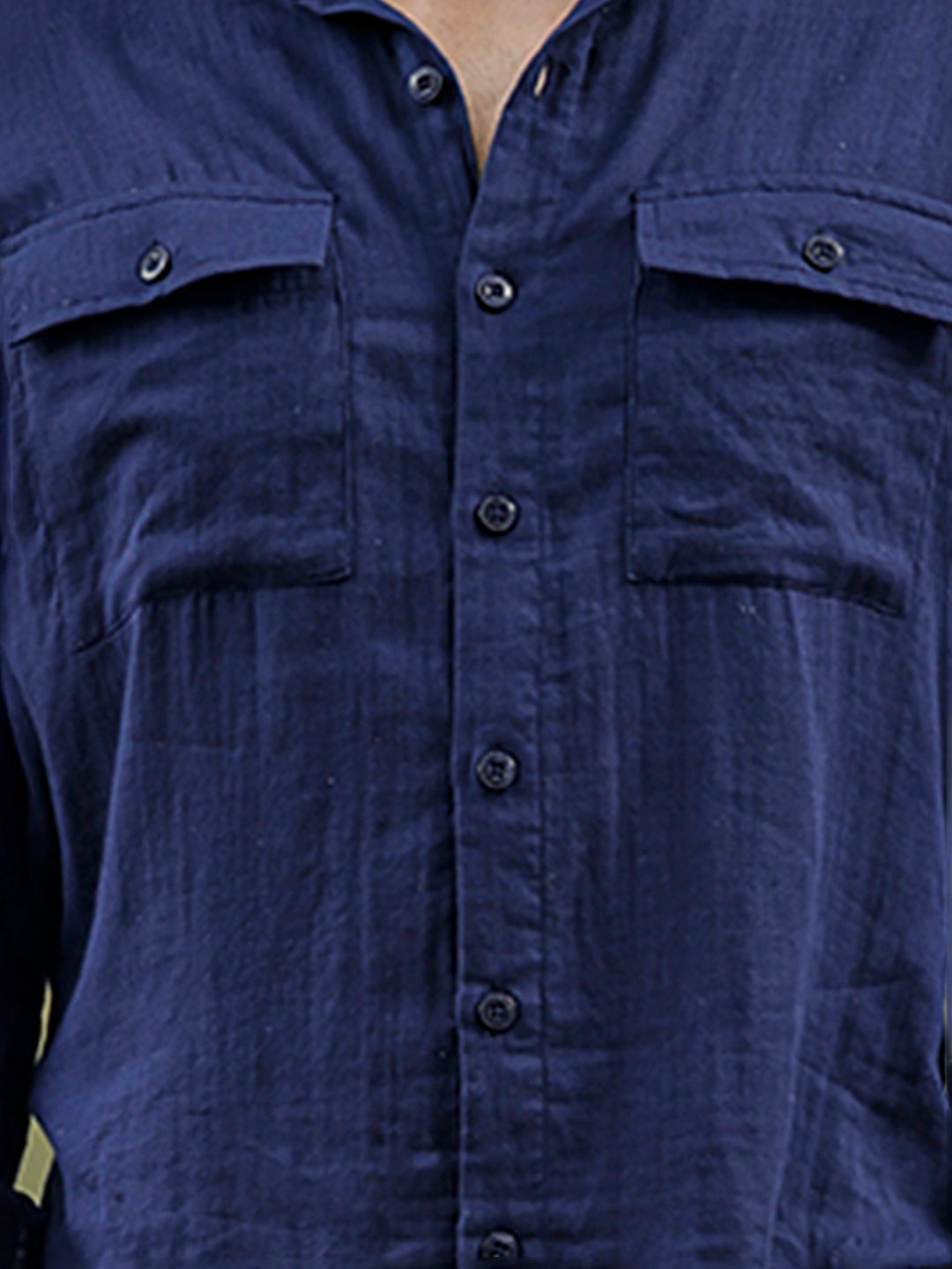 Vero Vibe Lucas Double Clothe Navy Blue Shirt