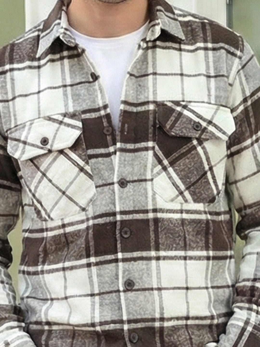 Frame Theory Dark Brown Check Full Sleeve Shirt