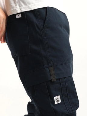 Grind Navy Plus Size Denim Cargo