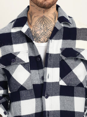 Divine Flannel Navy Checked Full Sleeve Shirt