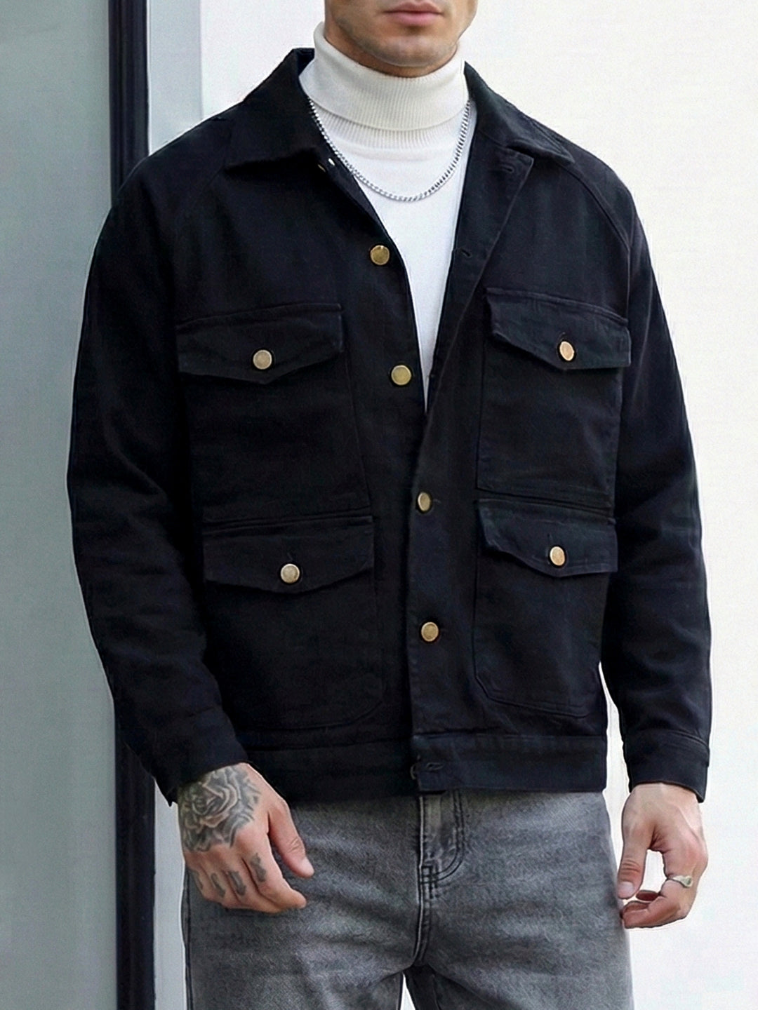 Prime Sculpt Black 4 Pocket Denim Jacket