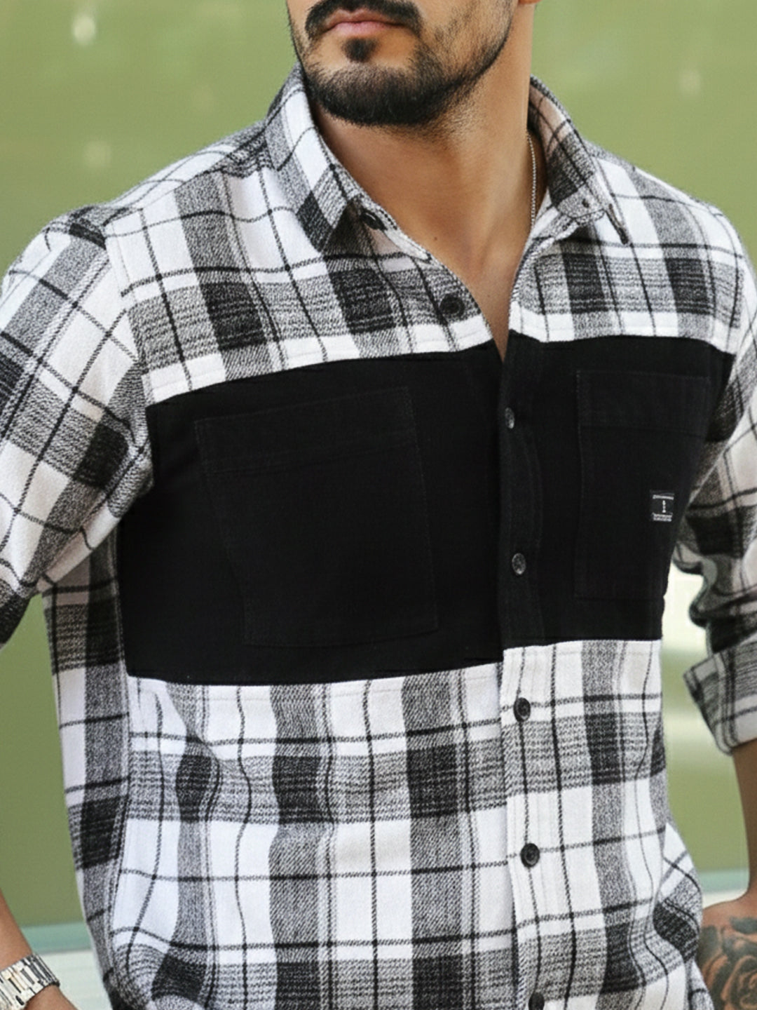 Thunderbird Black Check Full Sleeve Shirt