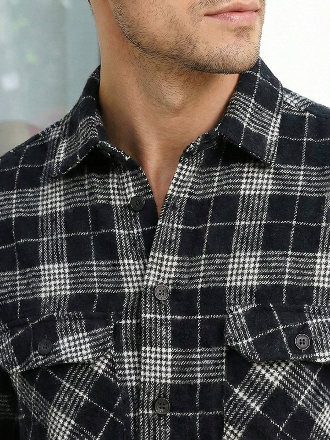 Lowbetween Black Check Full Sleeve Shirt