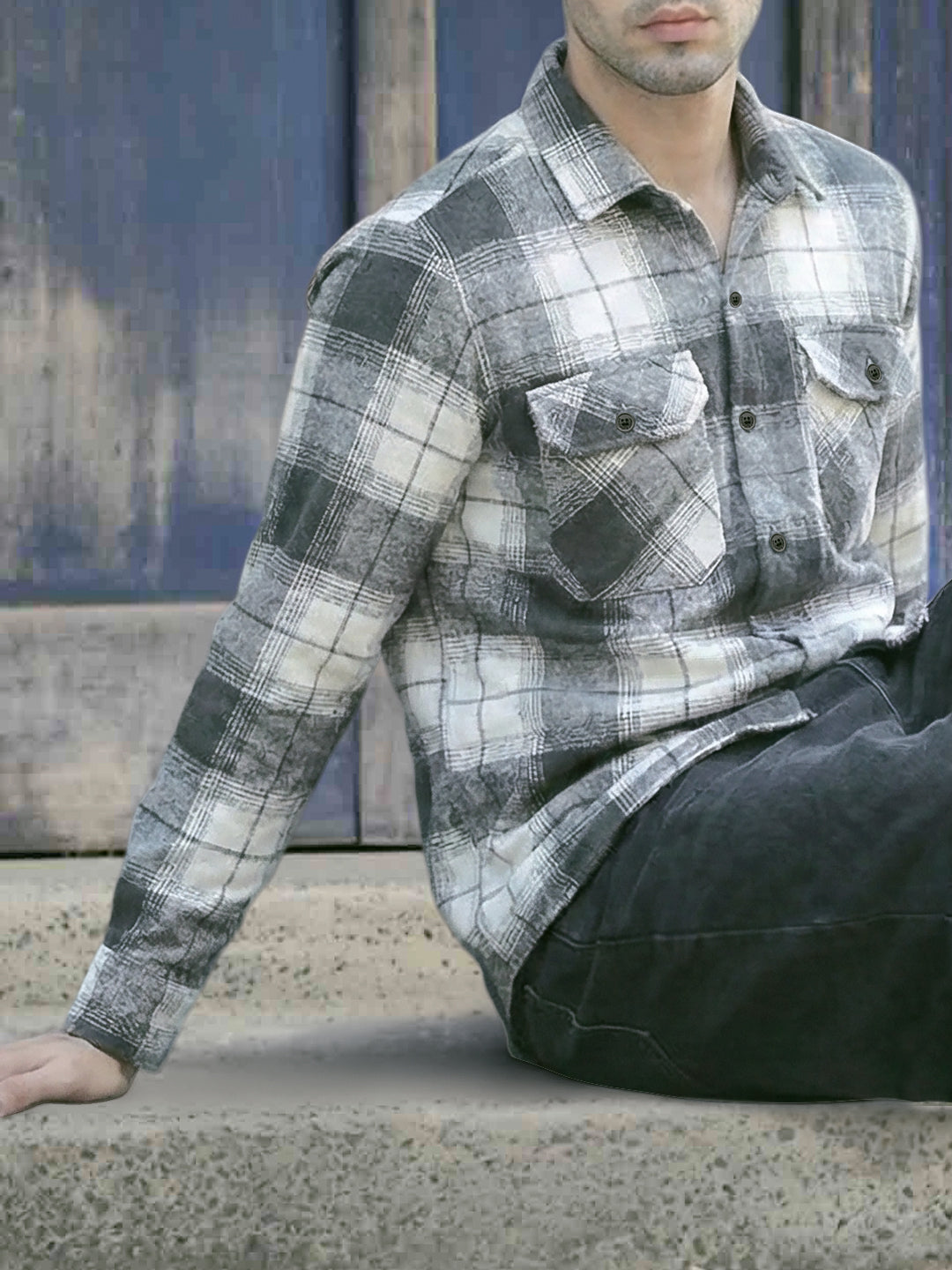 Daytona Dark Grey Check Full Sleeve Shirt