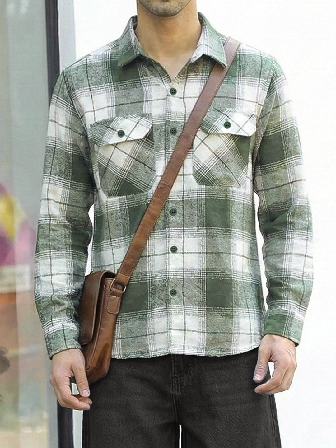 Daytona Olive Check Full Sleeve Shirt