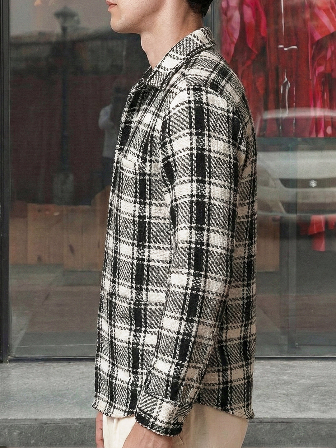 Crosshatch White Check Shacket