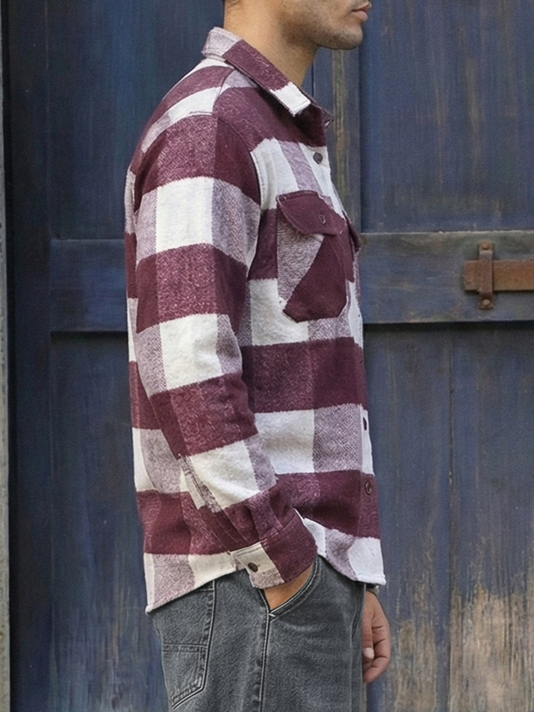 Frame Theory Maroon Check Full Sleeve Shirt