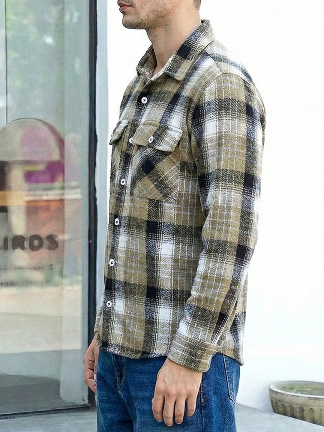 Fabric Theory Dried Moss Check Full Sleeve Shirt