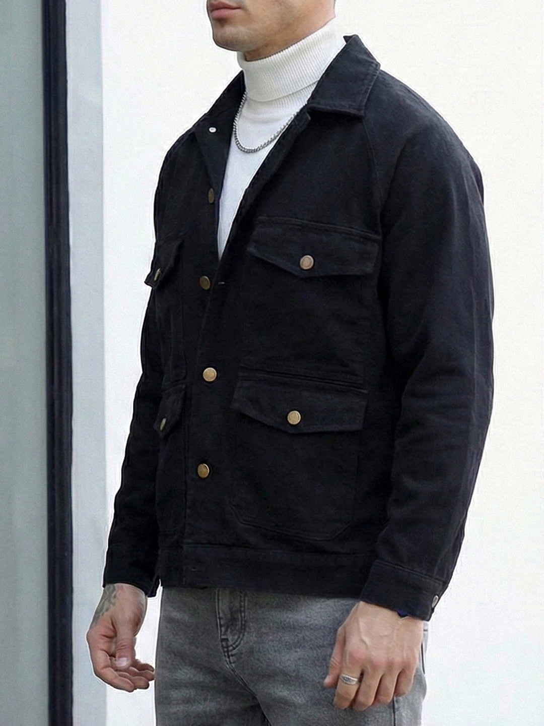 Prime Sculpt Black 4 Pocket Denim Jacket