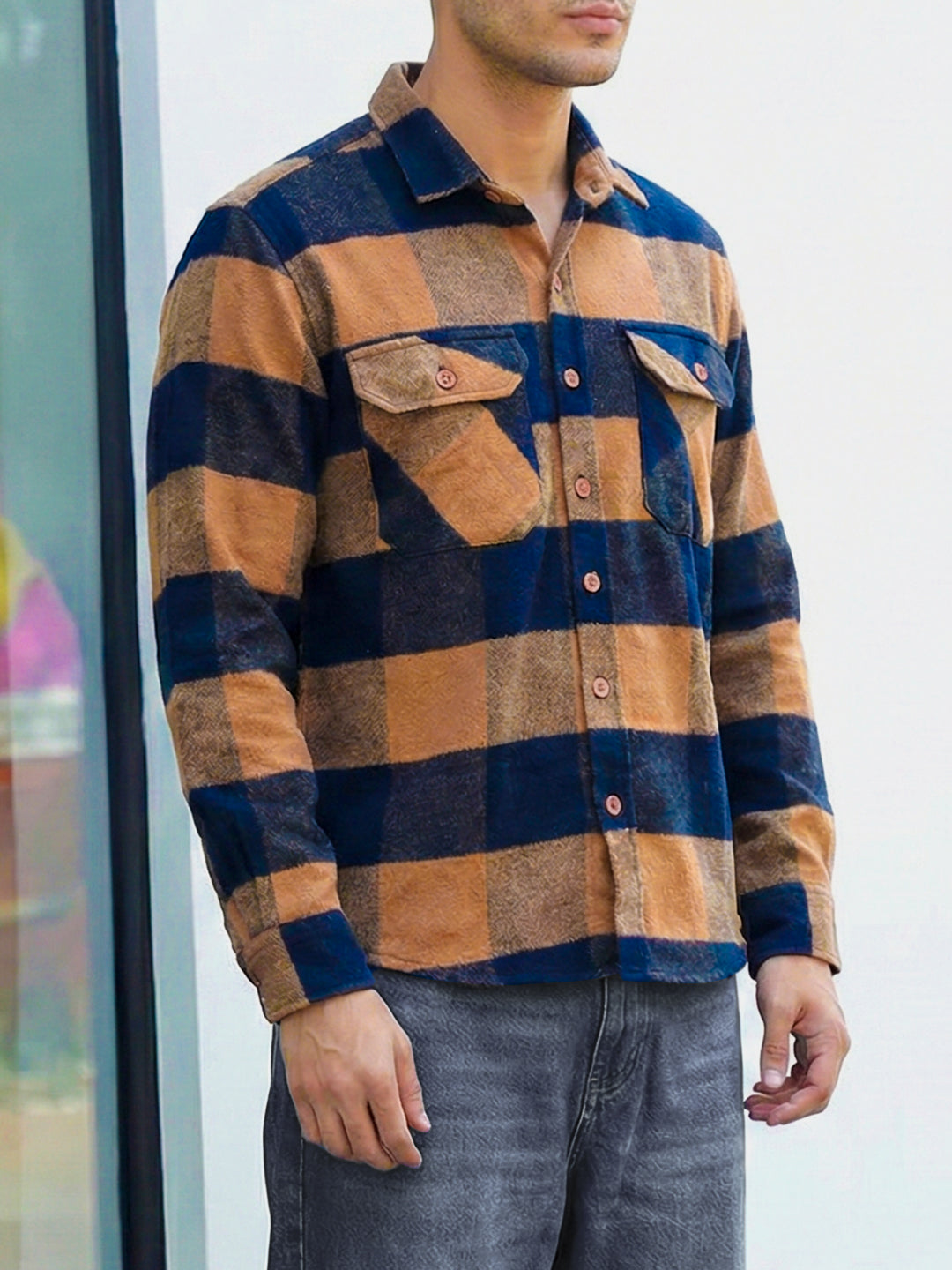 Frame Theory Rust Check Full Sleeve Shirt