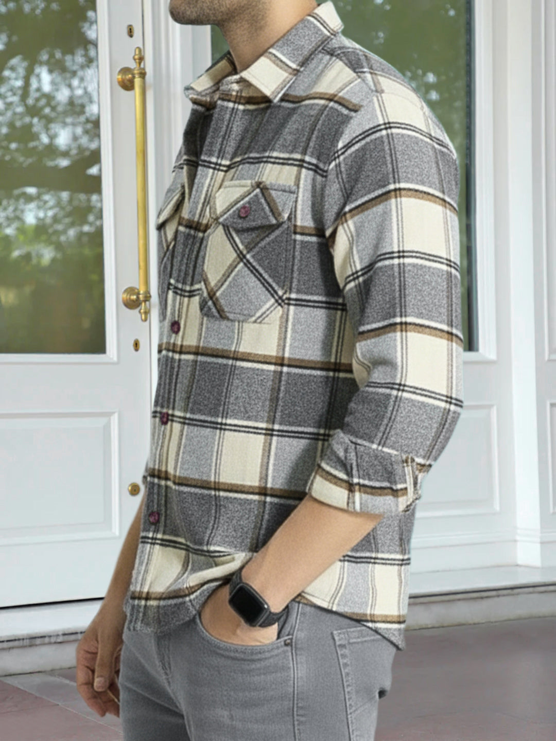 Northfield Classic Light Grey Check Shacket