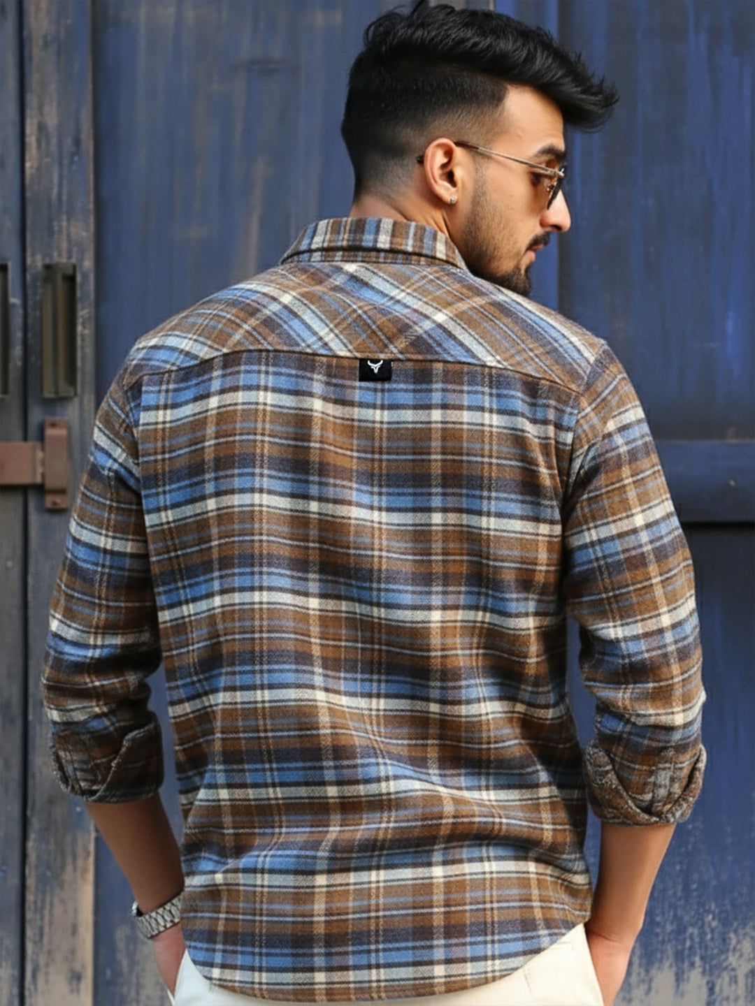 Afterdark Brown Check Full Sleeve Shirt