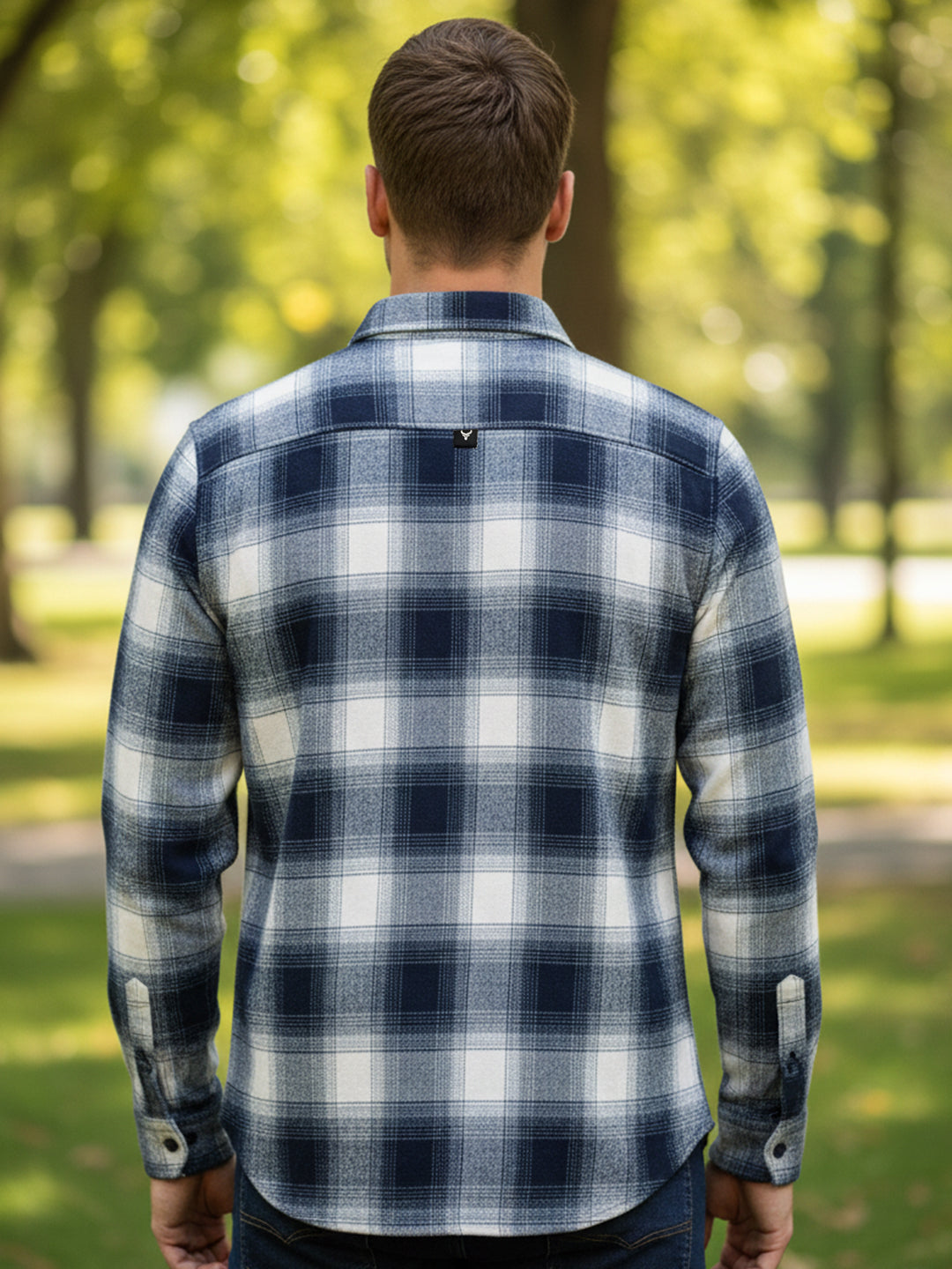 Afterdark Dark Blue Check Full Sleeve Shirt